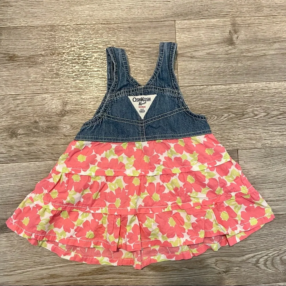 Osh Kosh Floral Jumper Dress Girls 12mo
